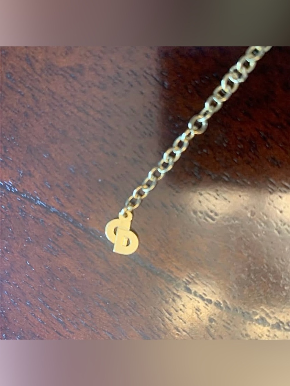 Dior Gold Plated Vintage Channel Set Rhinestone Bar Necklace - Picture 3 of 4